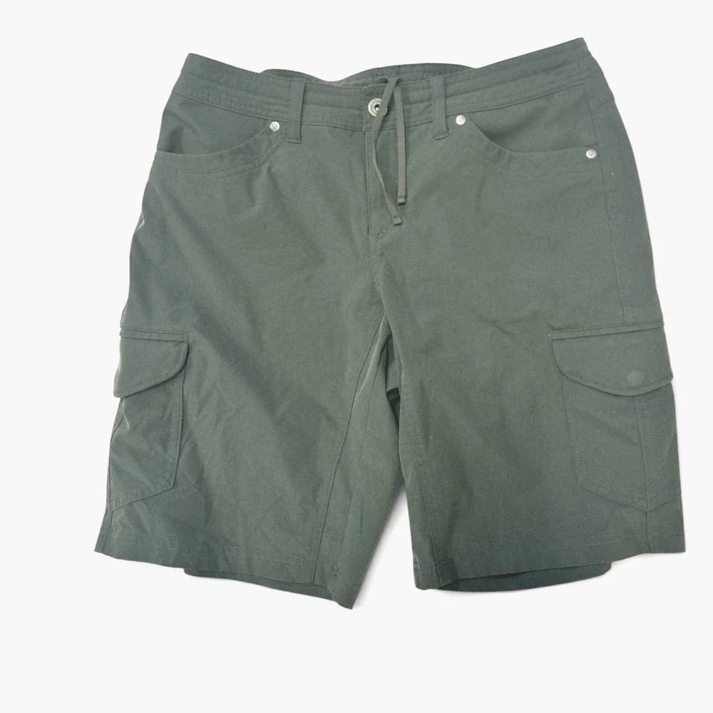 Kuhl Freeflex 10 Cargo Shorts Womens 8 Olive Green Hiking Outdoor 6501